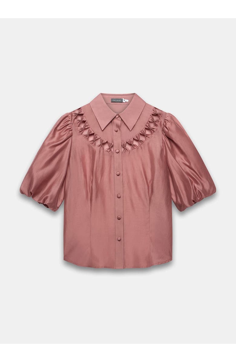 MINT VELVET Puff Sleeve Shirt with Cutouts, Alternate, color, Pink