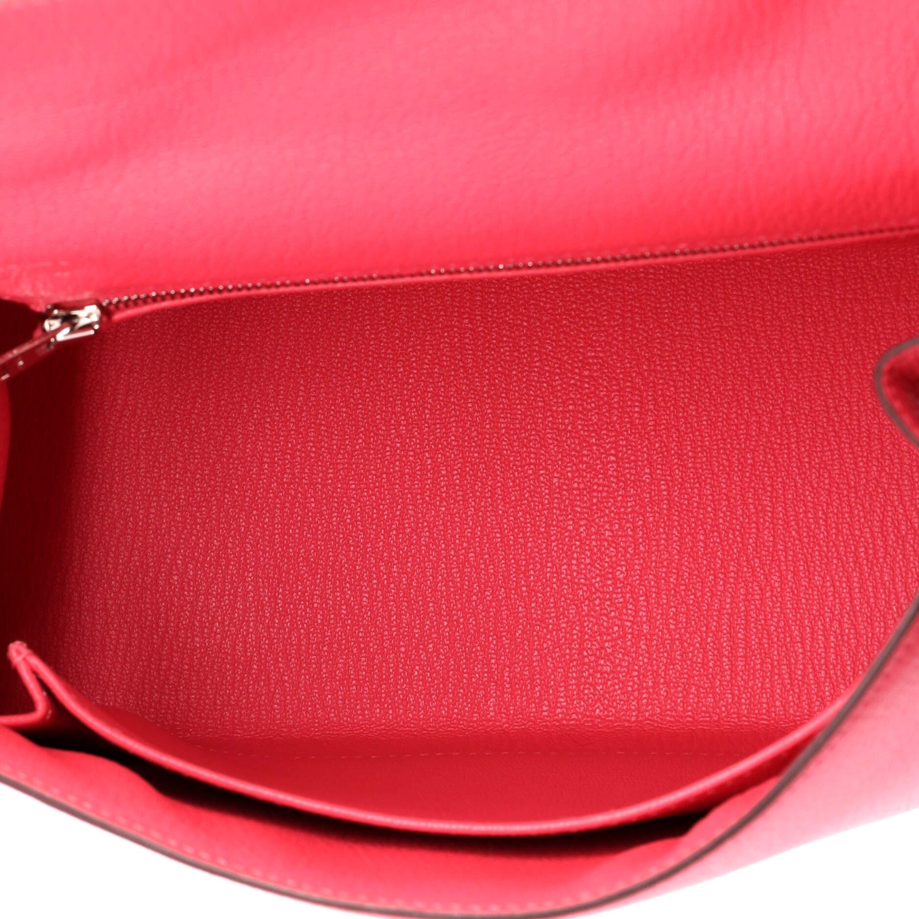 Pre-Owned Hermes Kelly Handbag Pink Chevre Mysore with Palladium Hardware 25, Alternate, color, Rose Azalee