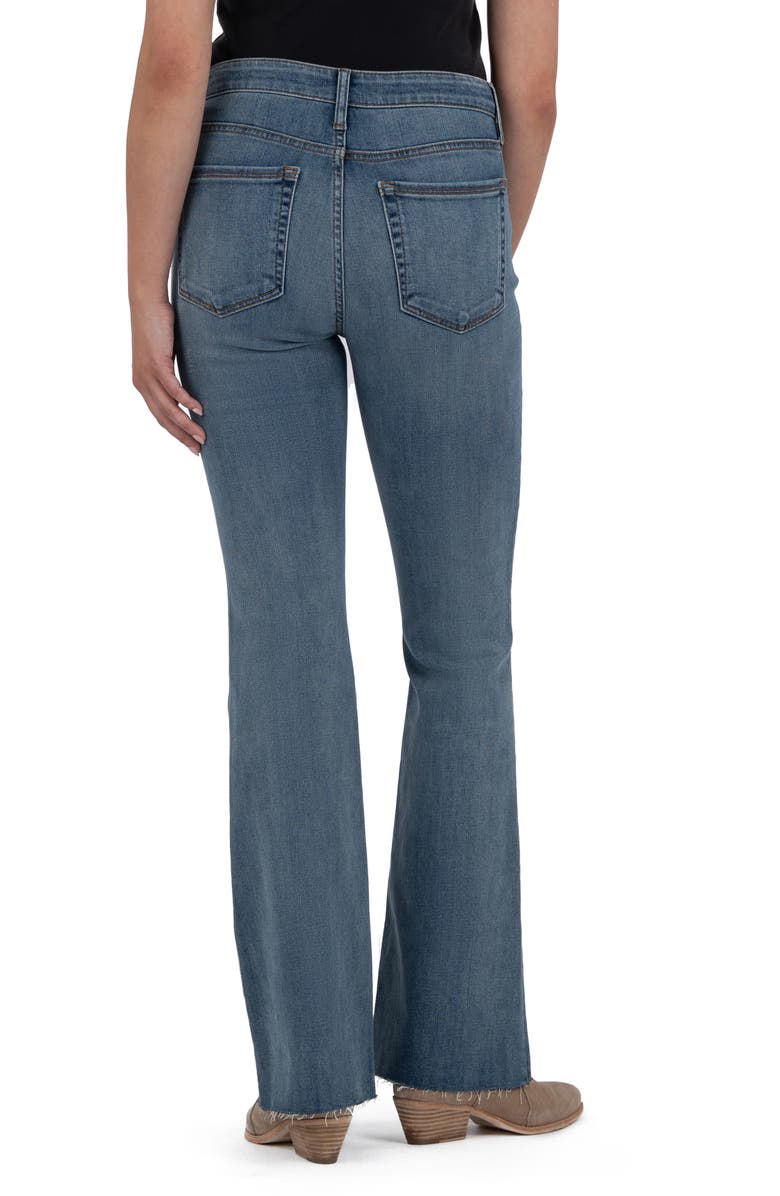 KUT from the Kloth Stella High Waist Raw Hem Flare Jeans, Alternate, color, Hardworking
