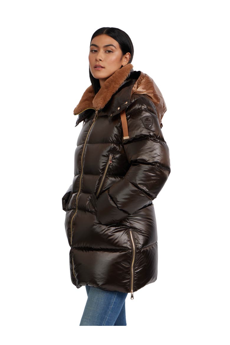 Lyra Channel Quilted Puffer with Detachable Hood, Alternate, color, Dark Oak