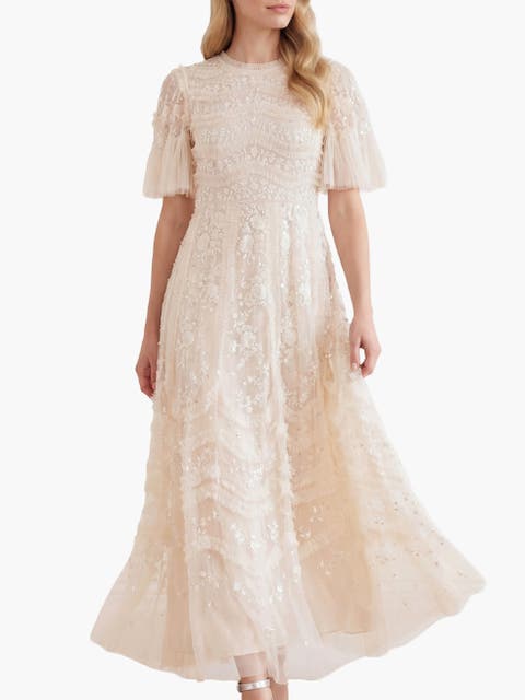 Gianna Ruffle Short Sleeve Maxi Gown