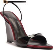 Schutz Elodie Ankle Strap Pointed Toe Wedge Sandal