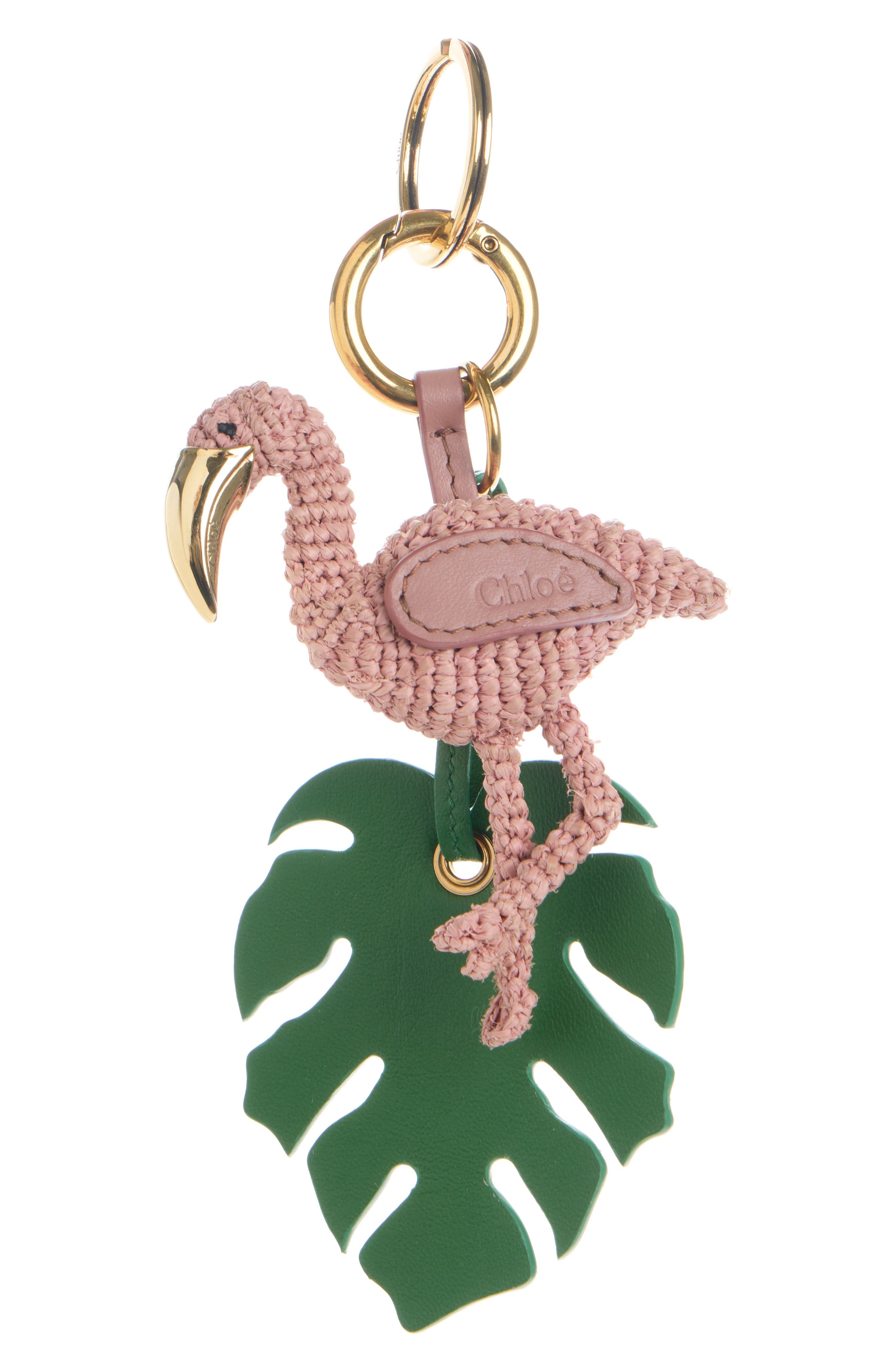 Chloé Symbols Bag Charm, Main, color, Ballet Pink