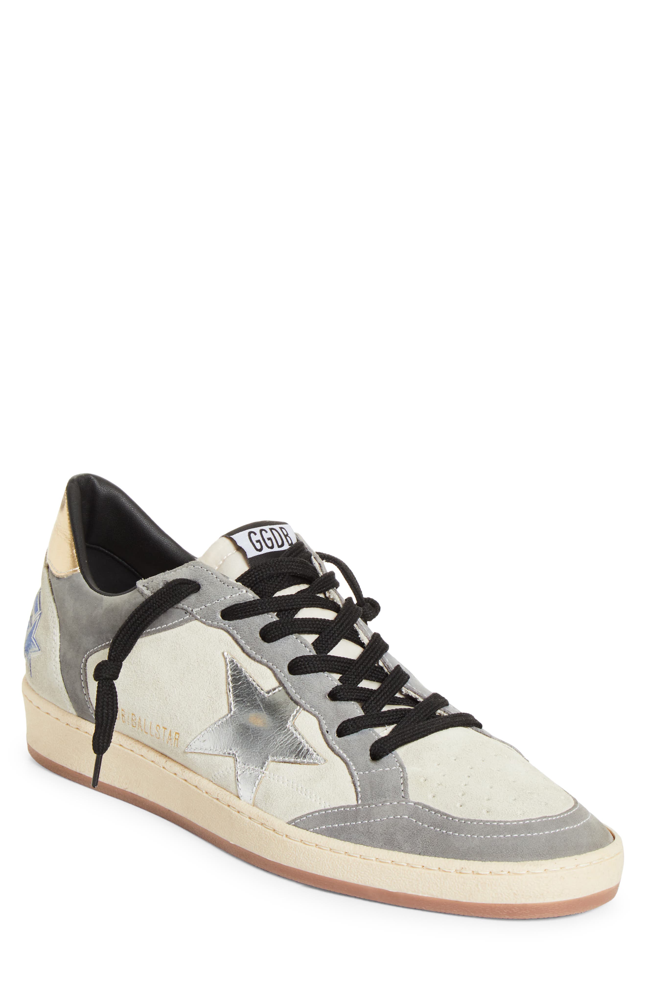 Golden Goose Ball Star Sneaker, Main, color, Grey/ Denim/ Silver/ Gold
