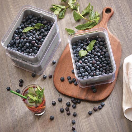 Idesign Small Fridge Berry Bin With Removable Colander In Transparent