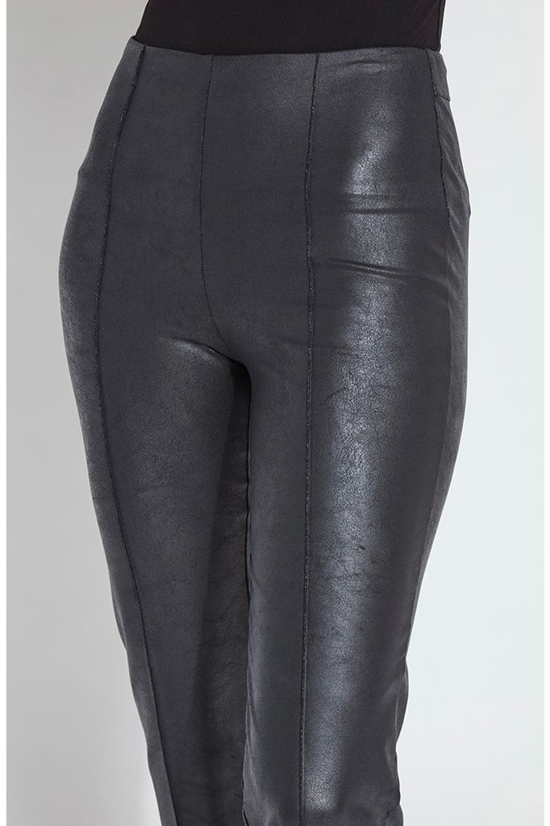 Elysse High Waist Stretch Faux Leather Pants, Alternate, color, BLACK