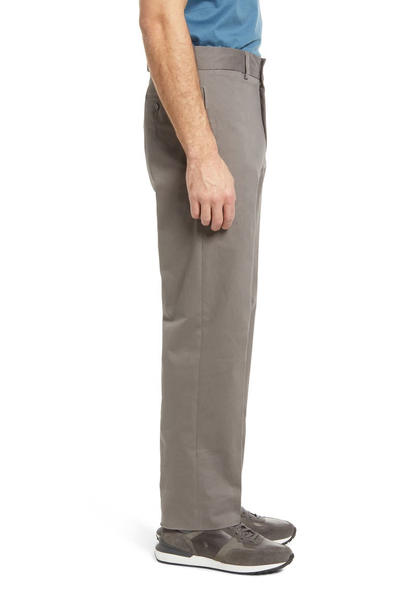 Charleston Khakis Flat Front Stretch Sateen Pants, Alternate, color, GREY