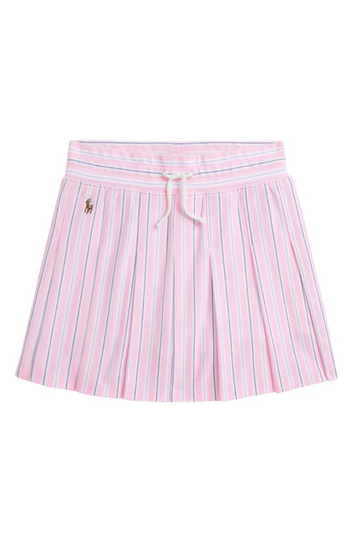 Polo Ralph Lauren Ralph Lauren Striped Pleated Oxford Mesh Skort In Pink