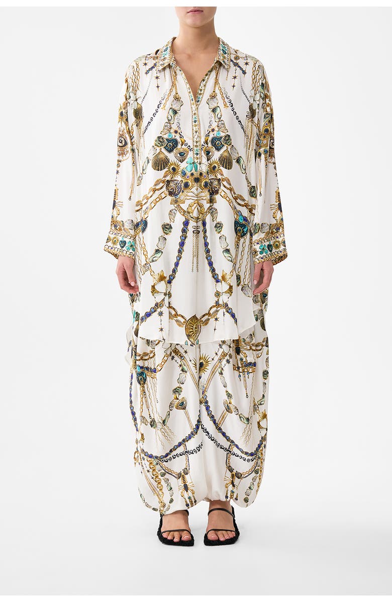 Camilla Relaxed High Low Shirt Dress, Main, color, Chain Gang