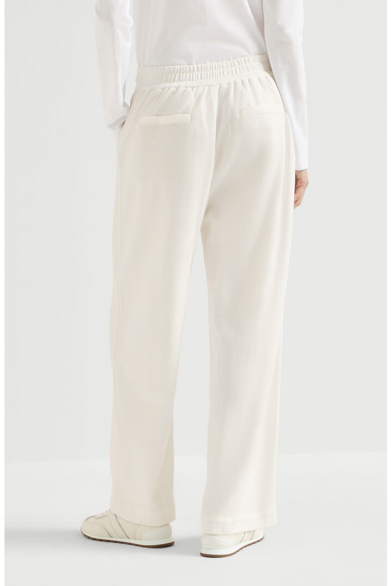 Techno cotton piqué track trousers, Alternate, color, White