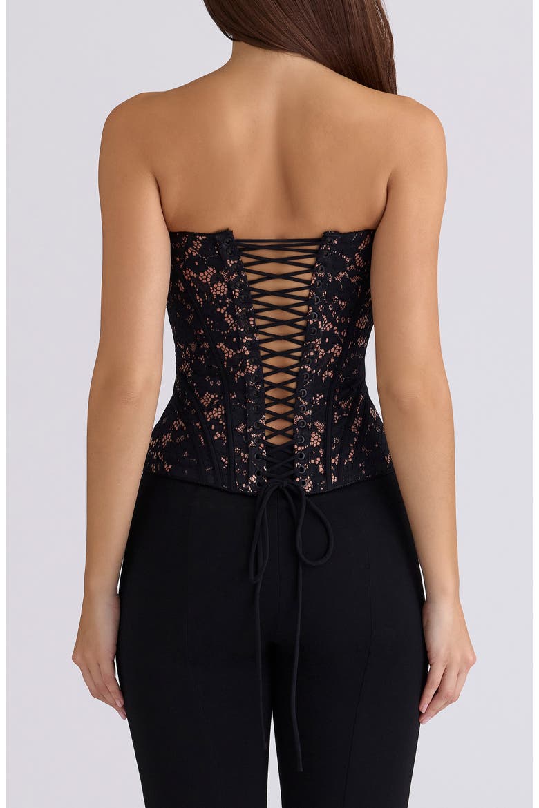 Solaine Lace Corset Top, Alternate, color, BLACK
