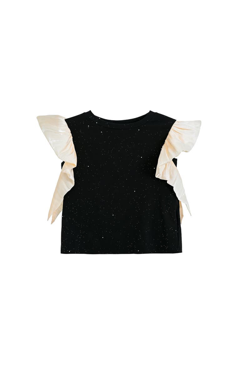 Tulleen Glitter Ruffle Skirt Set, Alternate, color, Black