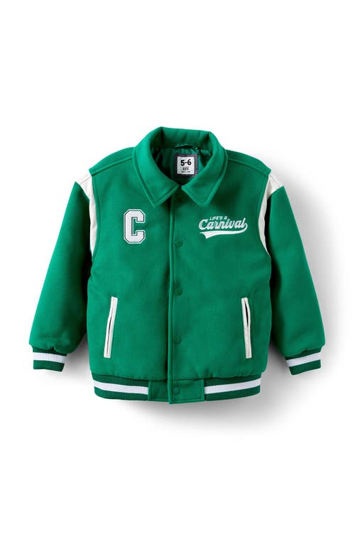 Cotton On Kids Kid's Caleb Coaches Bomber Jacket In Green