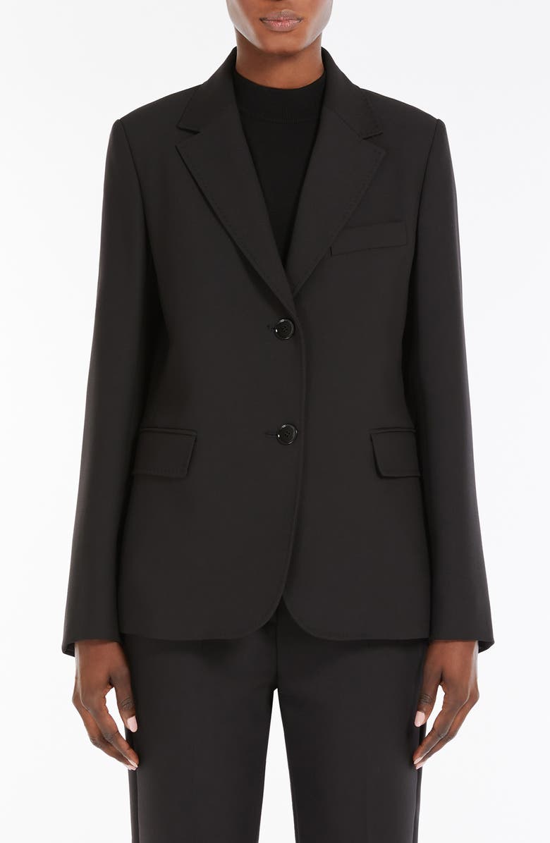 Weekend Max Mara Uva One-Button Jacket, Main, color, Black