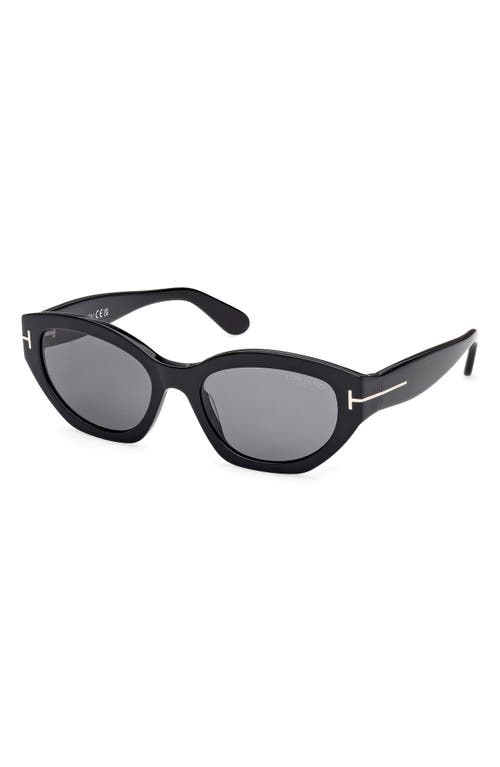 Tom Ford Penny 55mm Polarized Geometric Sunglasses In Black