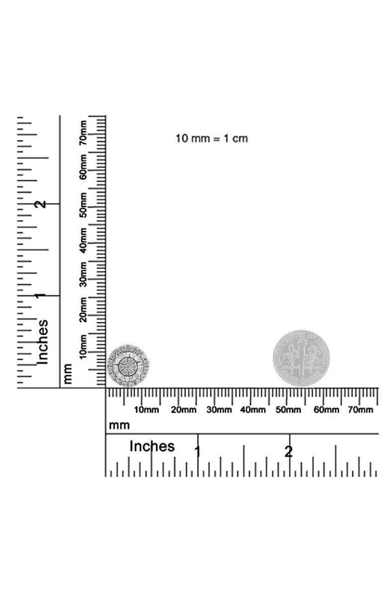 Haus of Brilliance Silver Diamond Cluster Earrings, Alternate, color, White