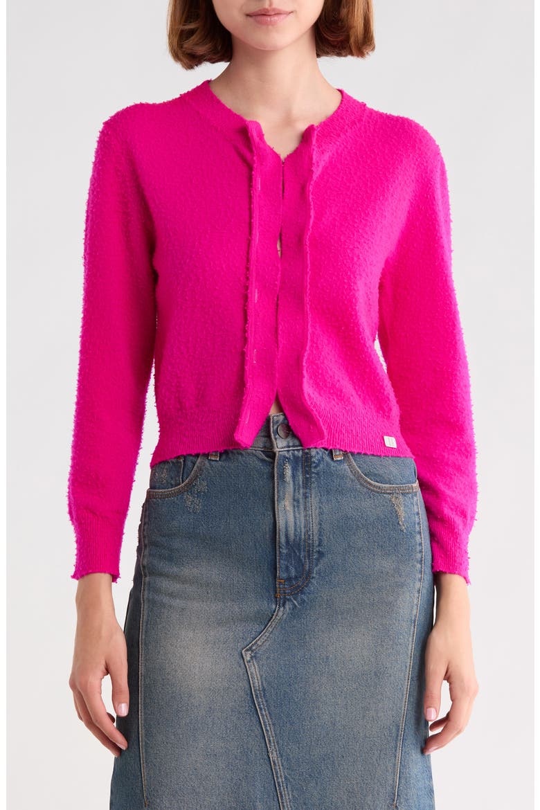 Pilled Hook and Eye Wool Cardigan, Main, color, HOT PINK