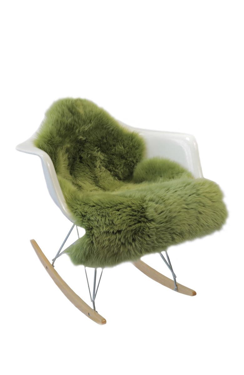 NATURAL Milan Genuine Sheepskin Shearling Rug - 2ft x 3ft - Lime, Alternate, color,