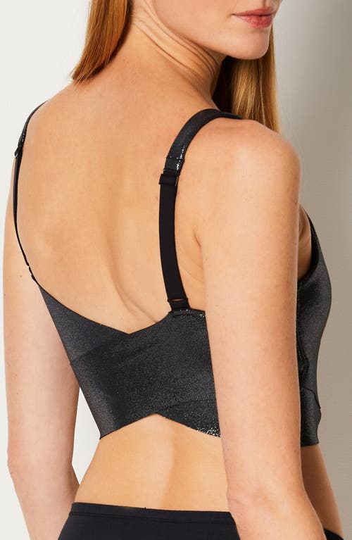 Etam Metallic Longline Bra In Black