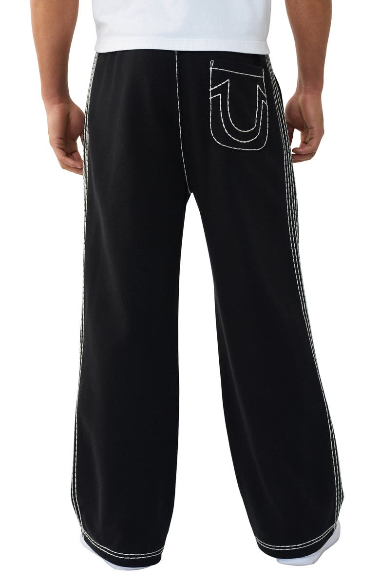 True Religion Super T Baggy Sweatpants, Alternate, color, Jet Black
