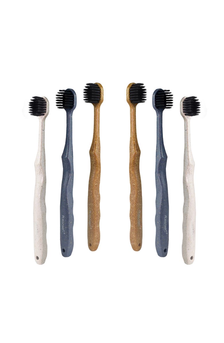 PURSONIC Wide Brush Head Charcoal Toothbrush, Main, color, Multicolor