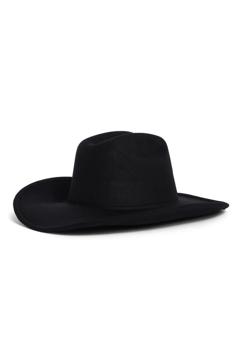 Felt Cowboy Hat, Alternate, color, BLACK