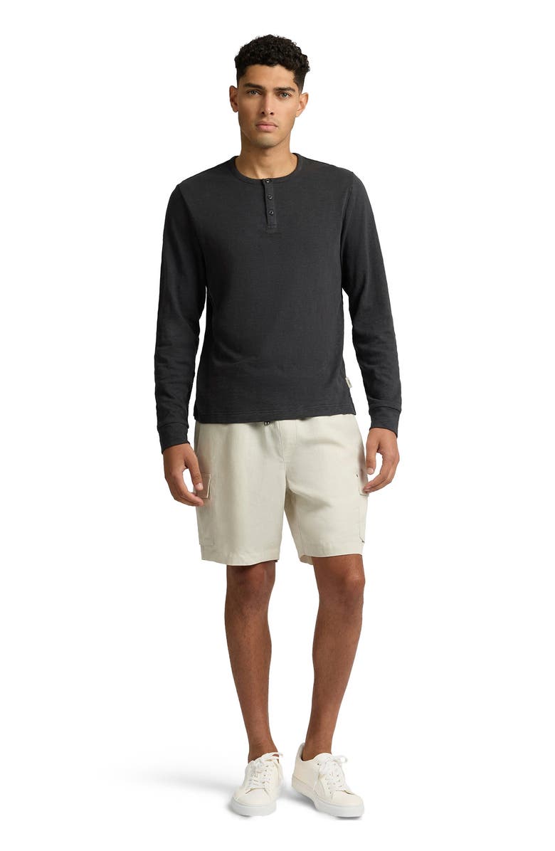 Onia Heavyweight Slub Henley Sweater, Main, color, Noir