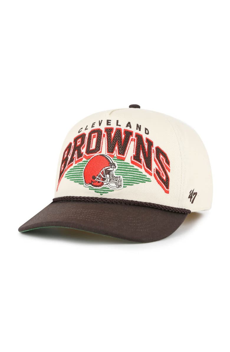 '47 Men's '47 Cream Cleveland Browns Pomona Rope Hitch Adjustable Hat, Main, color, 