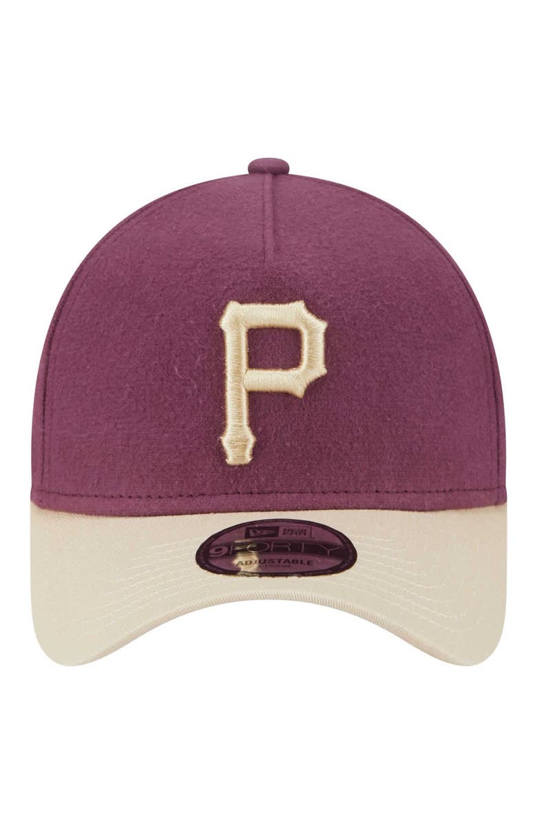 New Era Men's New Era Maroon Pittsburgh Pirates Moleskin A-Frame 9FORTY Adjustable Hat, Alternate, color, Maroon