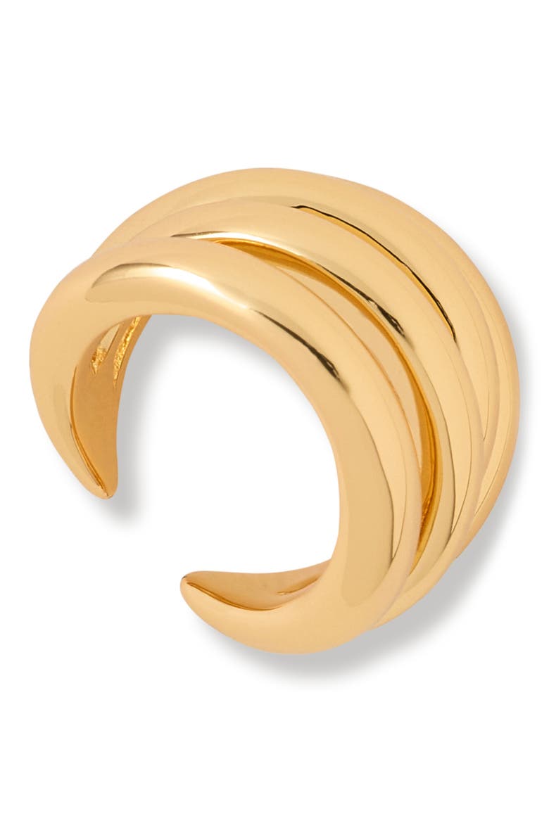 Interlocking Ear Cuff, Alternate, color, GOLD
