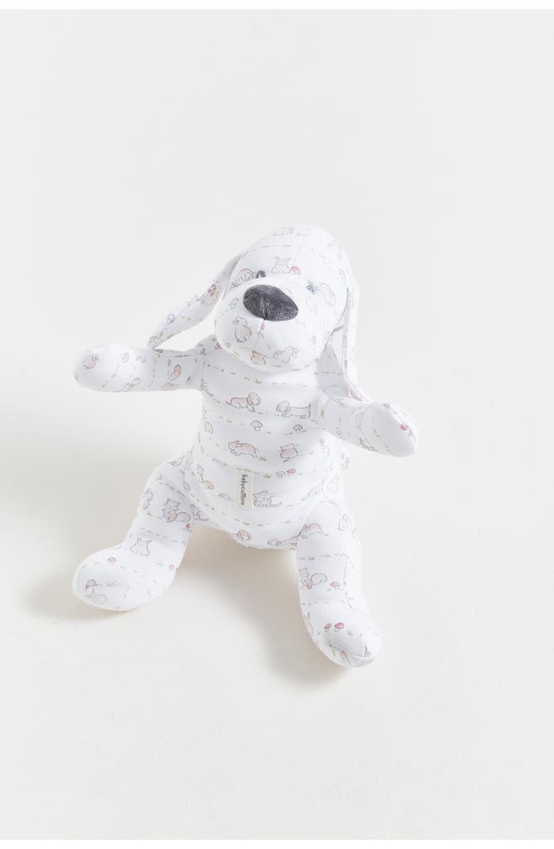 Babycottons In The Woods Dog Baby Rattle T, Main, color, Pink-&-White