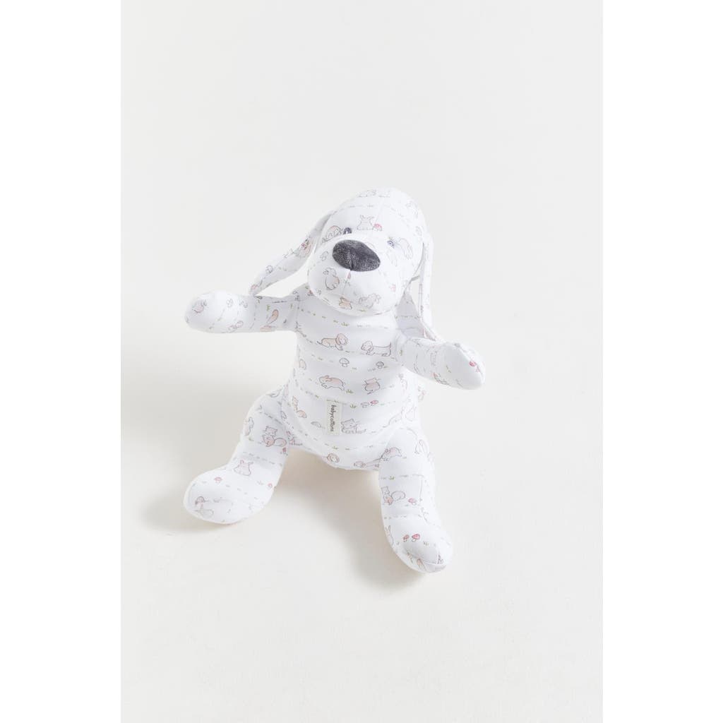 Babycottons Kids' In The Woods Dog Baby Rattle T In White