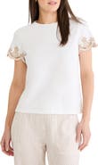NIC+ZOE Deco Embroidered Slub Top