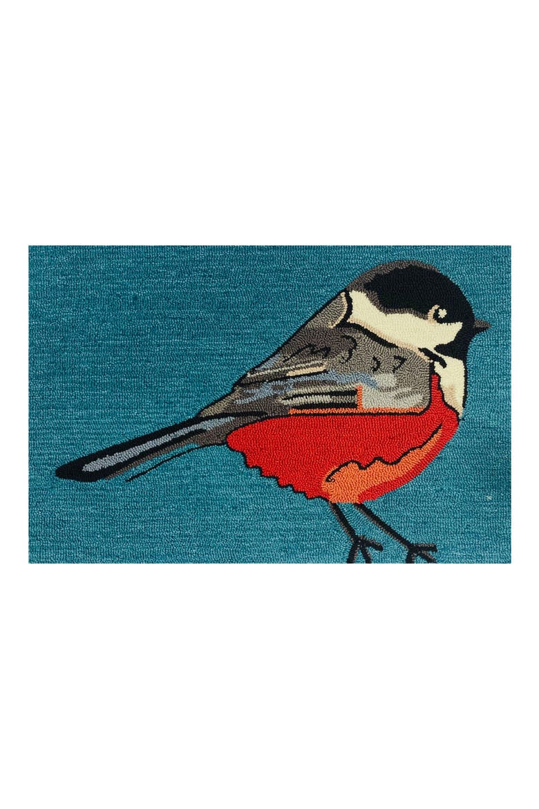 Chickadee Door Mat, Main, color, TEAL/MULTI
