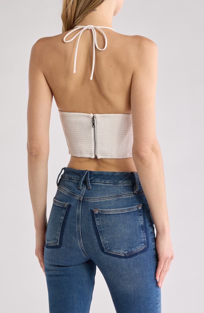 Alice + Olivia Jayme Faux Leather Halter Top, Alternate, color,