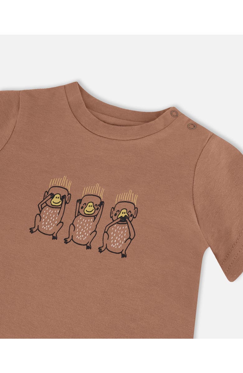 Deux par Deux Baby Boy's Printed Organic Cotton Top And Pant Set Yellow Bananas And Brown, Alternate, color,