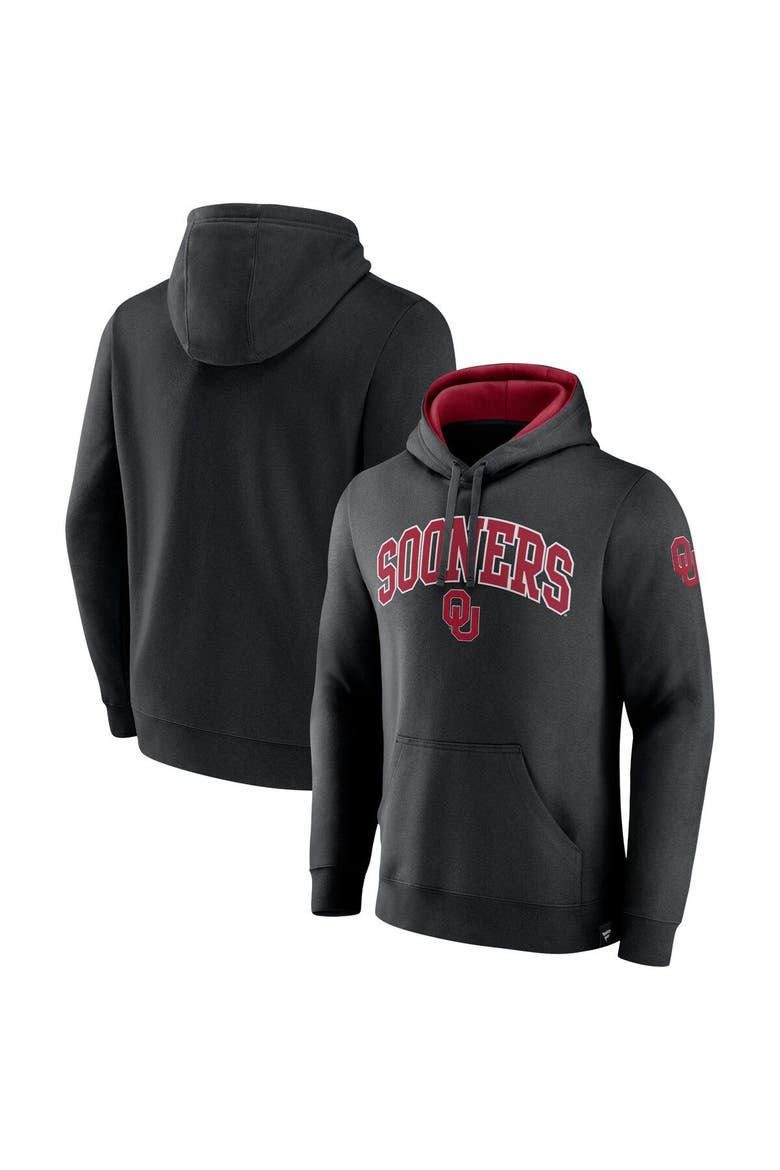 Men's Fanatics Branded Black Oklahoma Sooners Arch & Logo Tackle Twill Pullover Hoodie, Main, color, Black