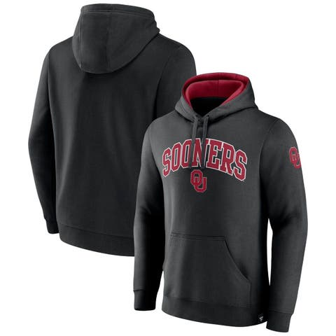 Men's Fanatics Branded Black Oklahoma Sooners Arch & Logo Tackle Twill Pullover Hoodie
