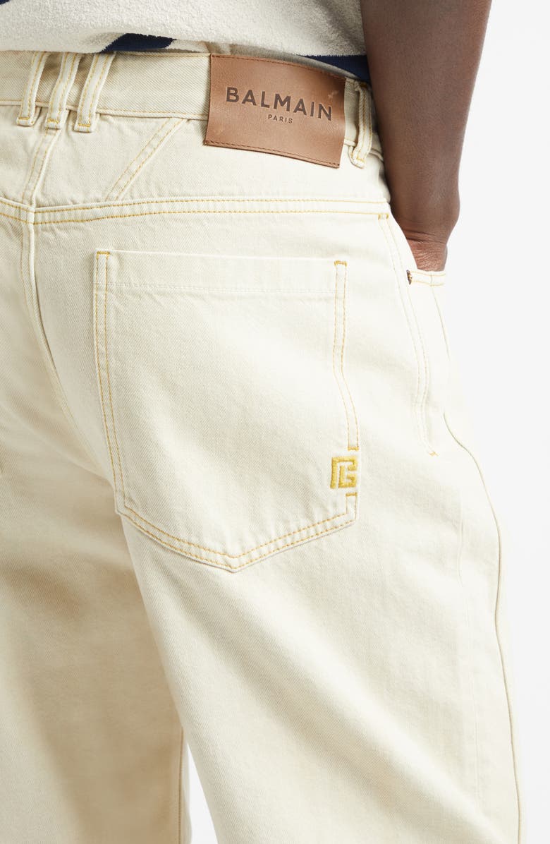 Balmain Relaxed Fit Jeans, Alternate, color, Beige