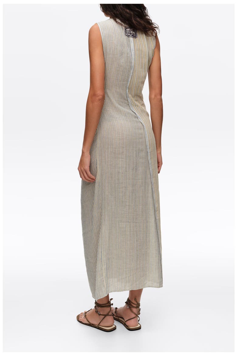 Striped Ruched Knot Dress, Alternate, color, BLUE