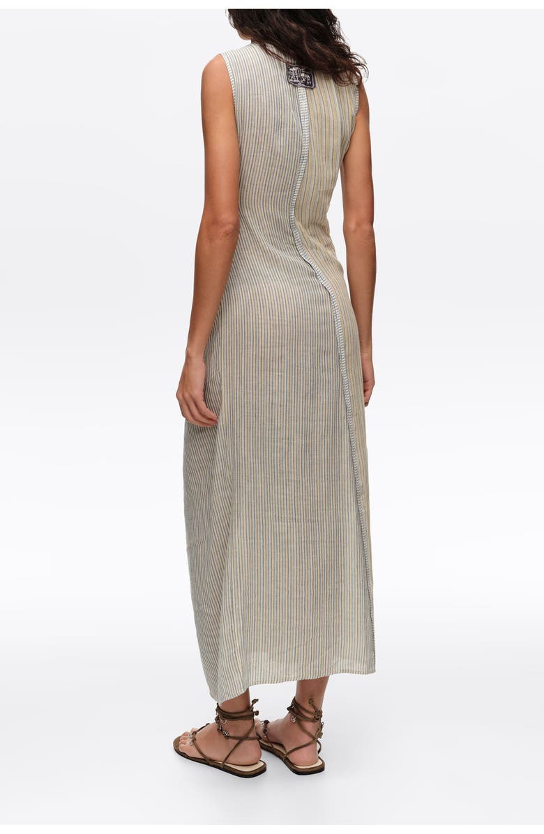 Bimba y Lola Striped Ruched Knot Dress, Alternate, color, Blue
