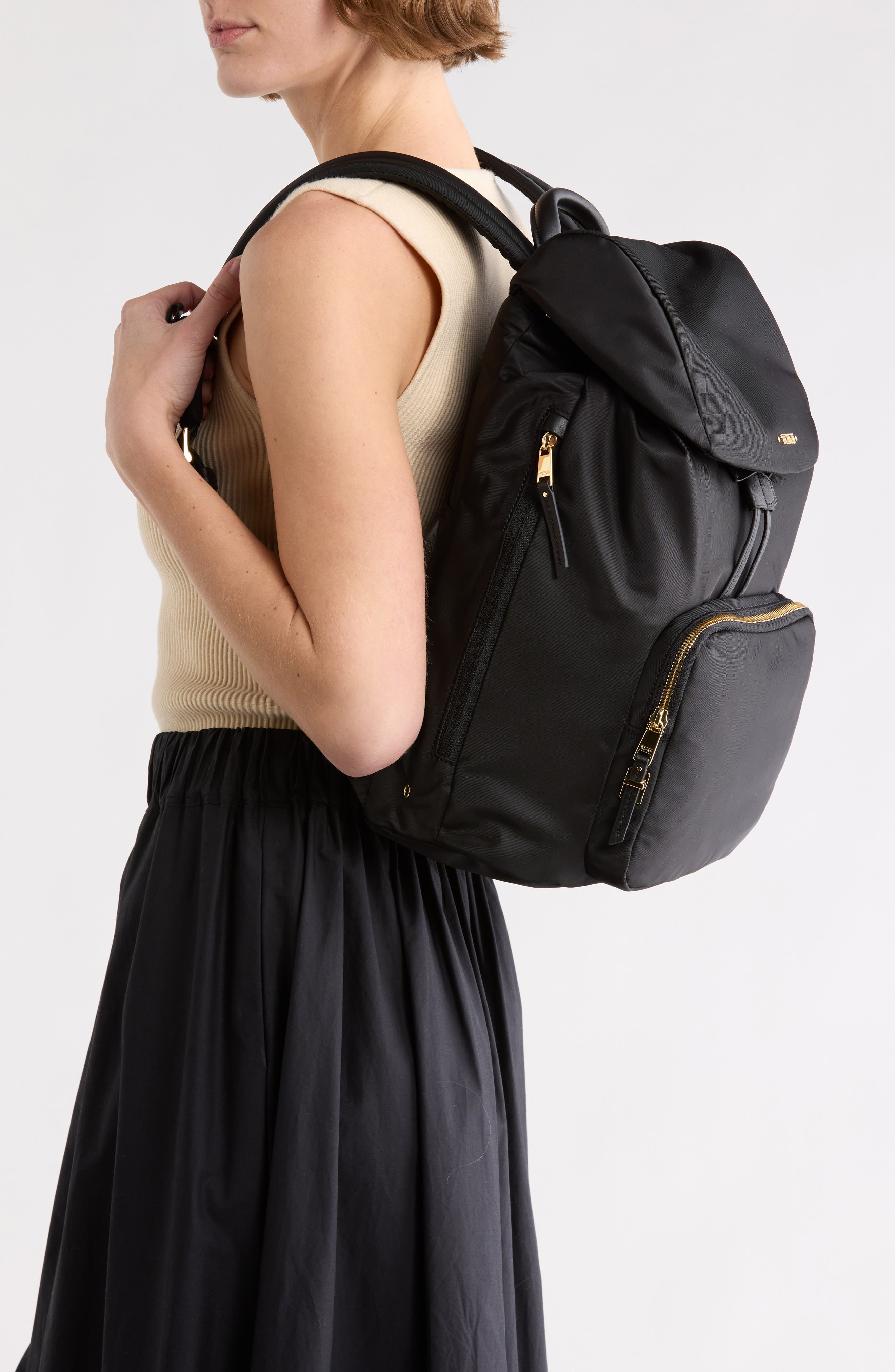 TUMI Ryley Backpack, Alternate, color, Black/ Gold