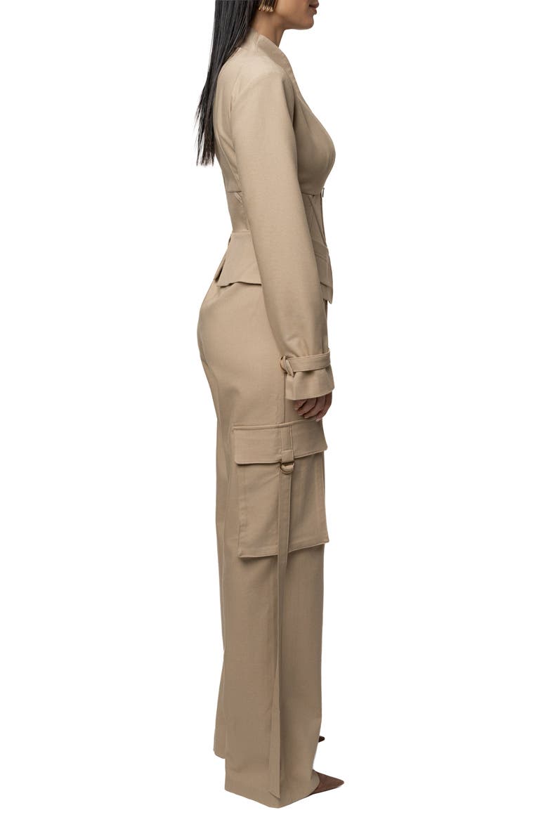Day Off Cargo Jumpsuit, Alternate, color, Stone