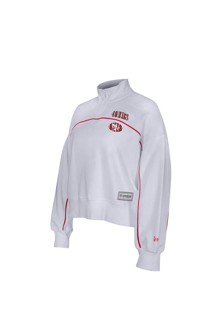 Women's New Era White San Francisco 49ers Functional Fandom Quarter-Zip Sweatshirt, Alternate, color, White
