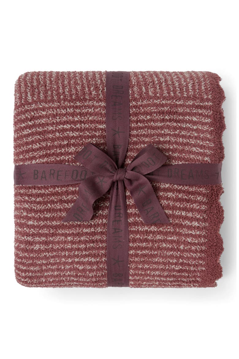 CozyChic Scallop Stripe Throw Blanket, Alternate, color, CANYON ROSE-CREAM
