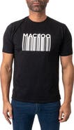 Maceoo Barcode Stretch Cotton Graphic Tee