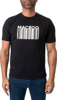 Maceoo Barcode Stretch Cotton Graphic Tee