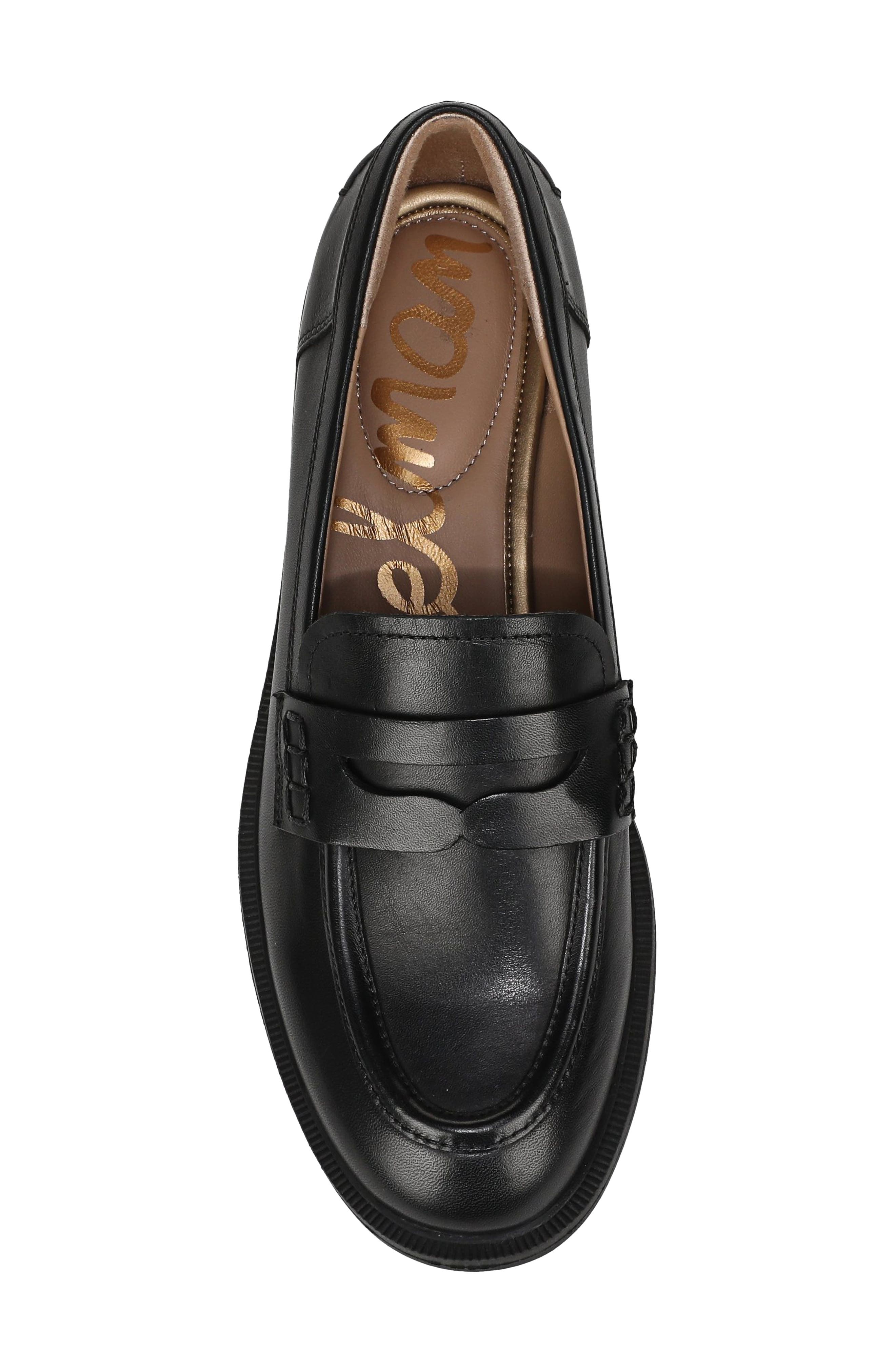Enya Leather Loafer, Alternate, color, BLACK