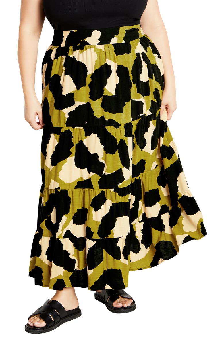 Piper Print Maxi Skirt, Main, color, DOWNTOWN