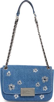 Marc Jacobs Denim Sequin Daisy Shoulder Bag